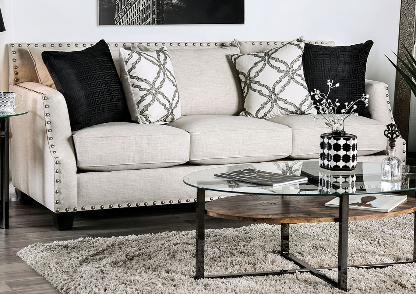 Paradise Home Furniture Phoibe Gray Sofa Loveseat