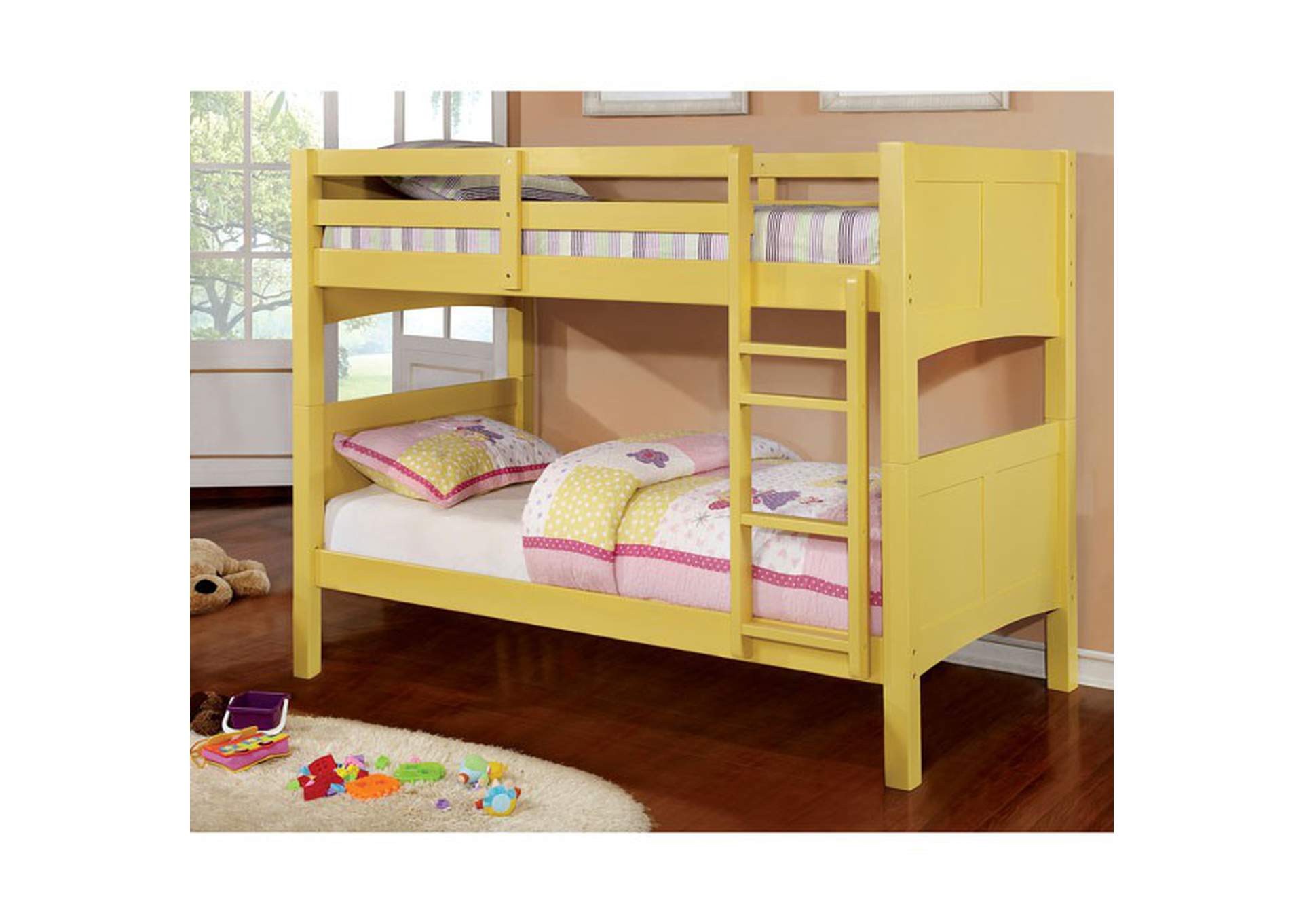 Prismo ll Yellow Twin Bunk Bed Best Buy Furniture and Mattress