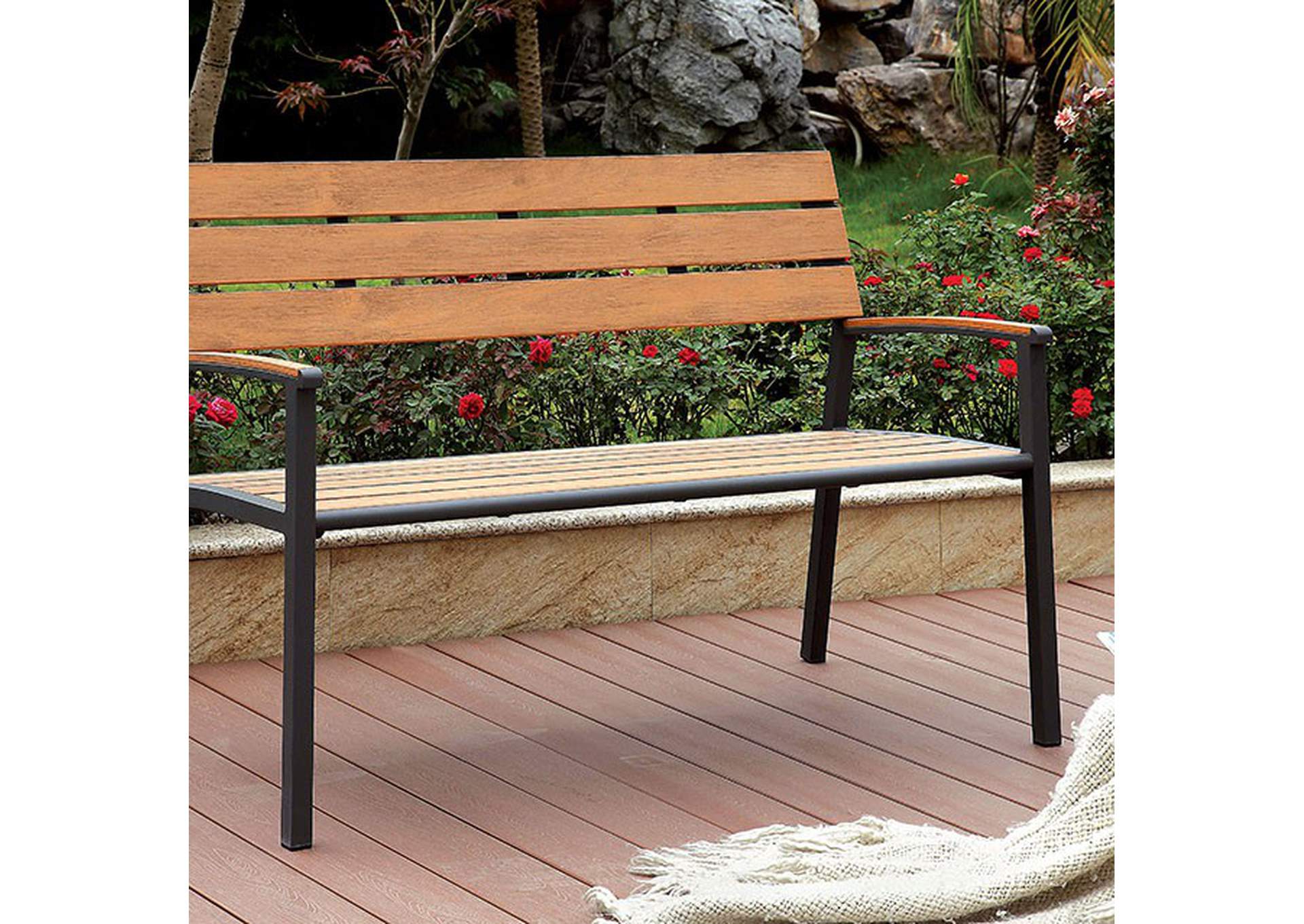 Best Buy Furniture And Mattress Isha Oak Outdoor Bench