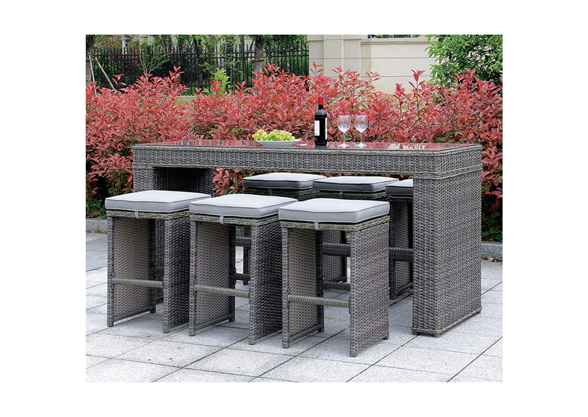 Ismay Gray Bar Stool Set Of 6 Vip Furniture Outlet Upper Darby Pa