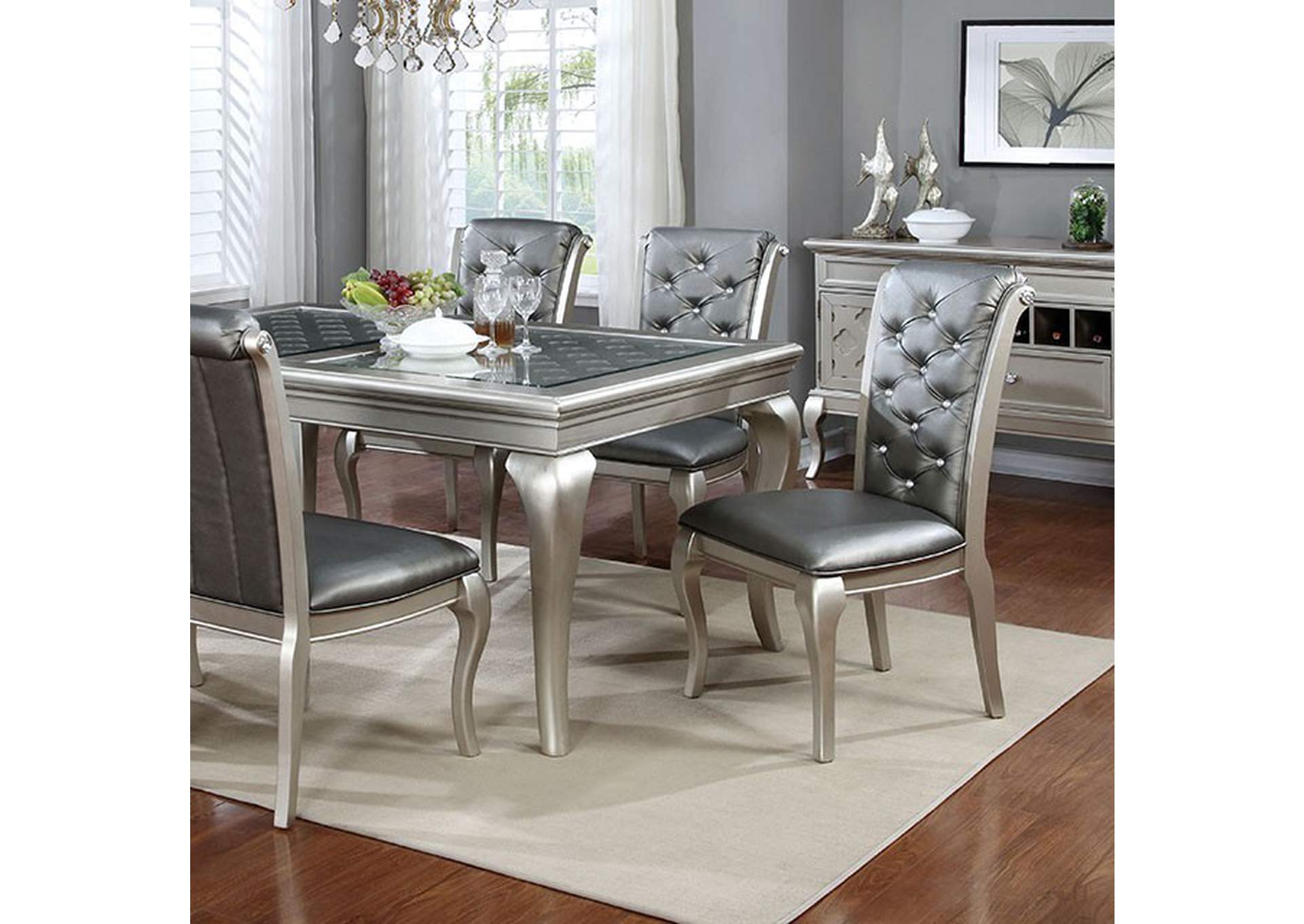 Amina Champagne 66 Dining Table Luxury Home Furniture