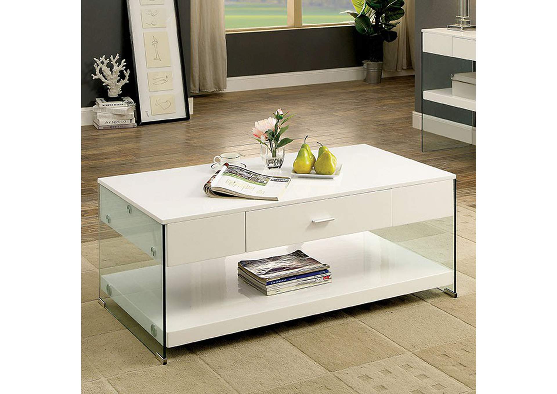 King S Furniture Warehouse Raya White Coffee Table