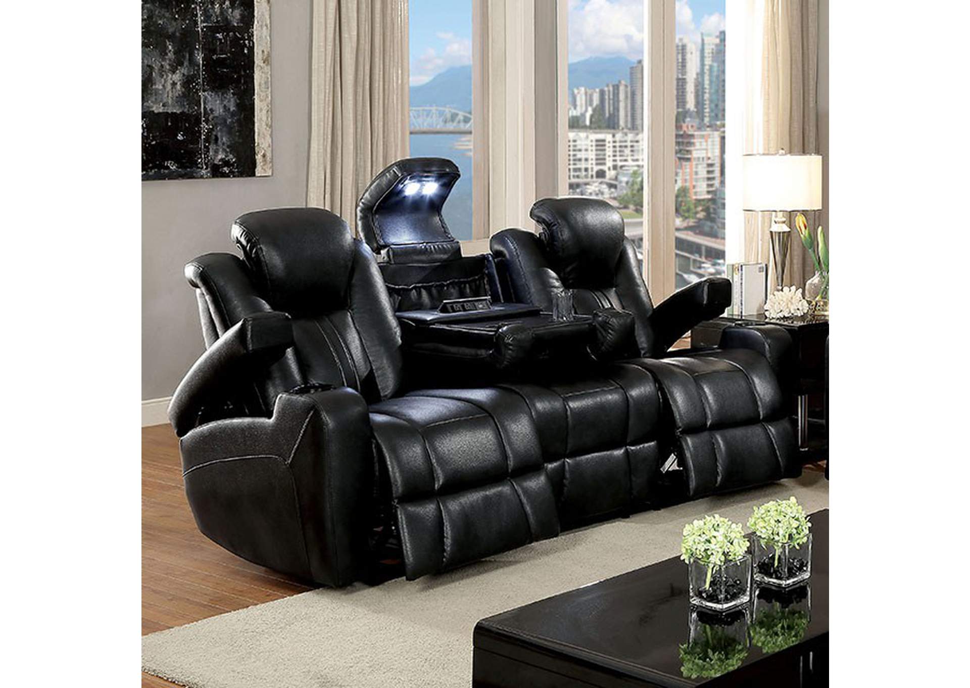 Best Buy Furniture And Mattress Zaurak Dark Gray Sofa W 2 Recliners