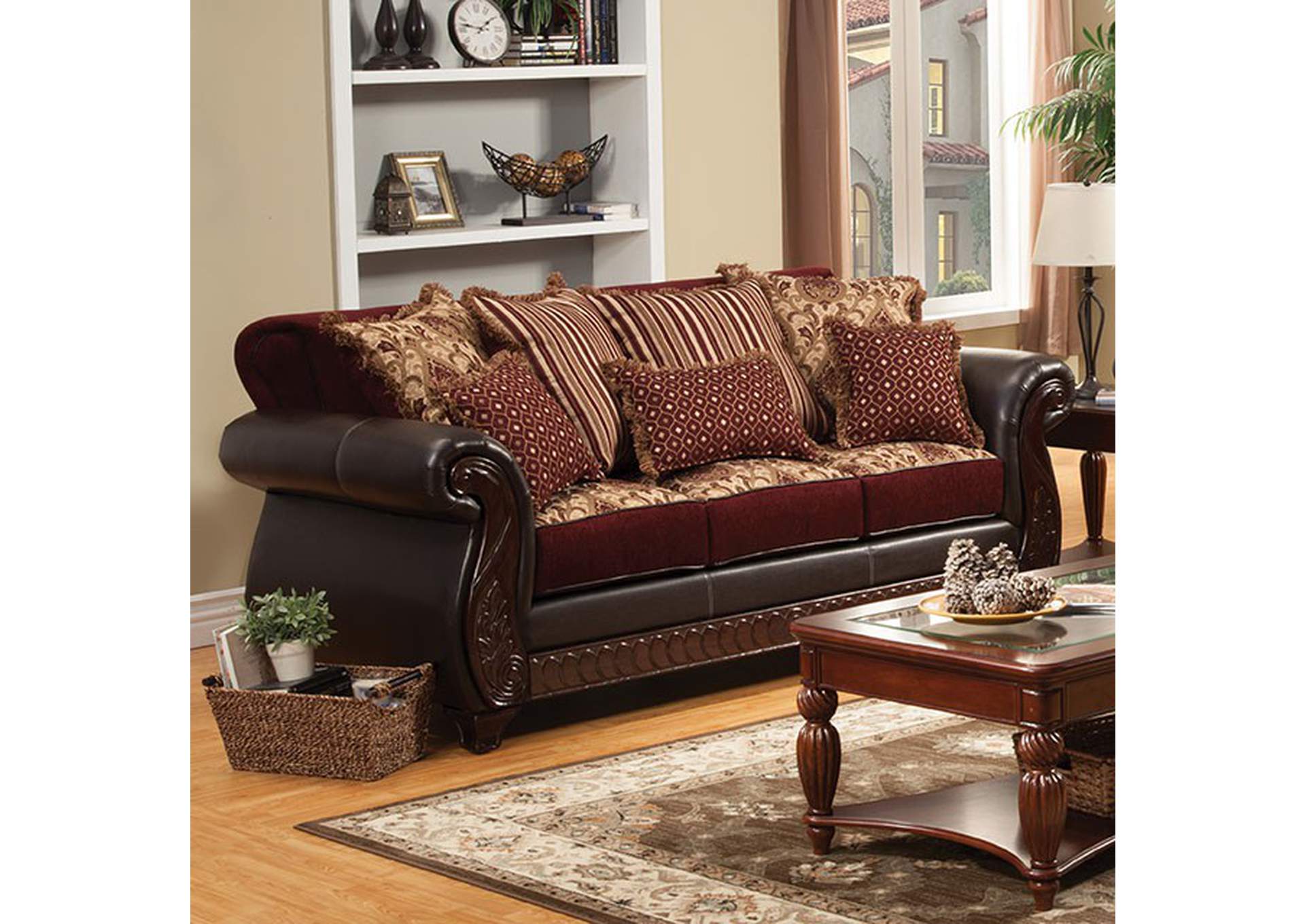 I Home Furniture Franklin Dark Brown Sofa