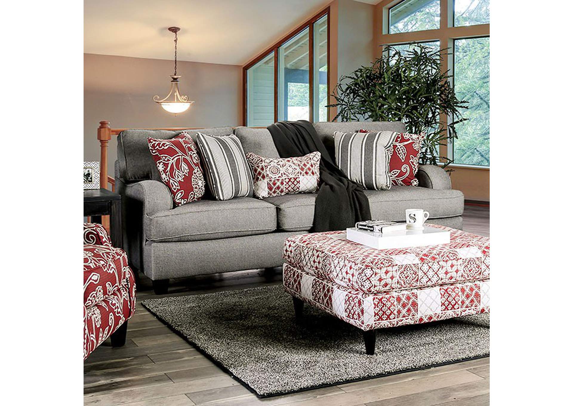 Luxury Home Furniture Ames Gray Stationary Sofa