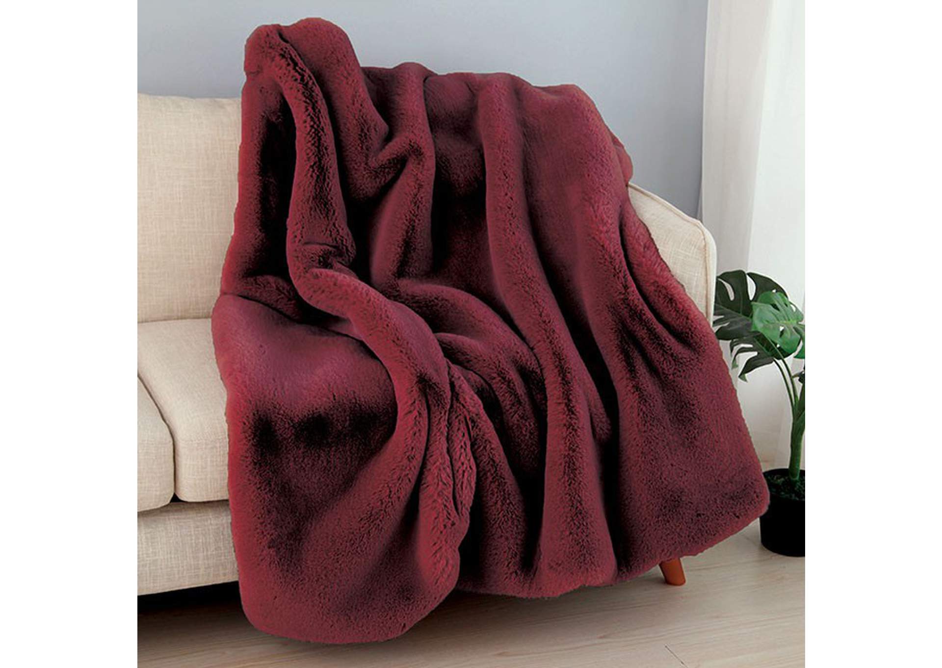 Red Tag Furniture Caparica Red Throw Blanket