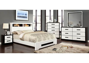 Factory Expo Furniture Rutger White Black Eastern King Platform Bed