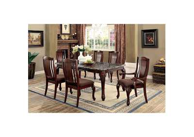 Johannesburg I Brown Cherry Faux Marble Dining Table W 4 Side Chairs Johannesburg I Brown Cherry Faux Marble Dining Table W 4 Side Chairs