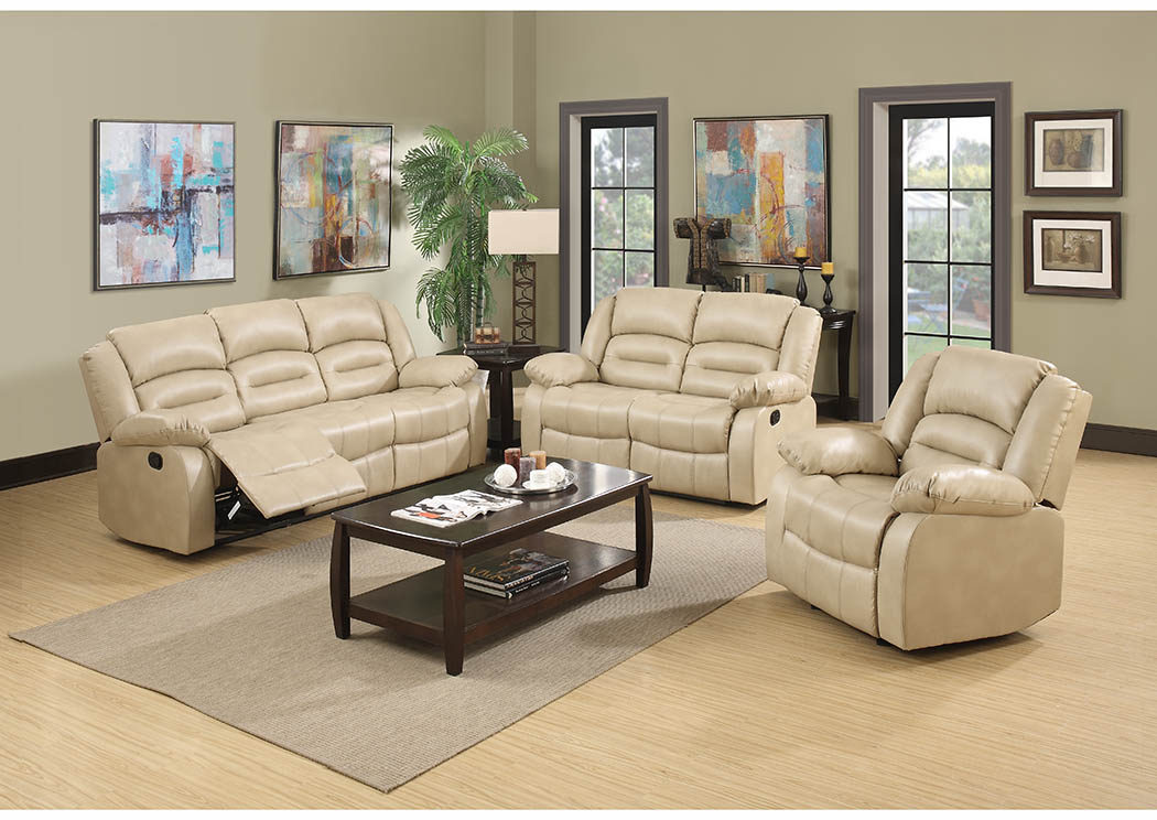 cream reclining sofa