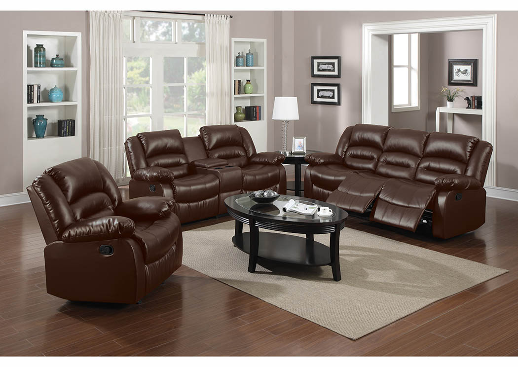 Market Furniture Paterson Nj 3pc Brown Bonded Leather