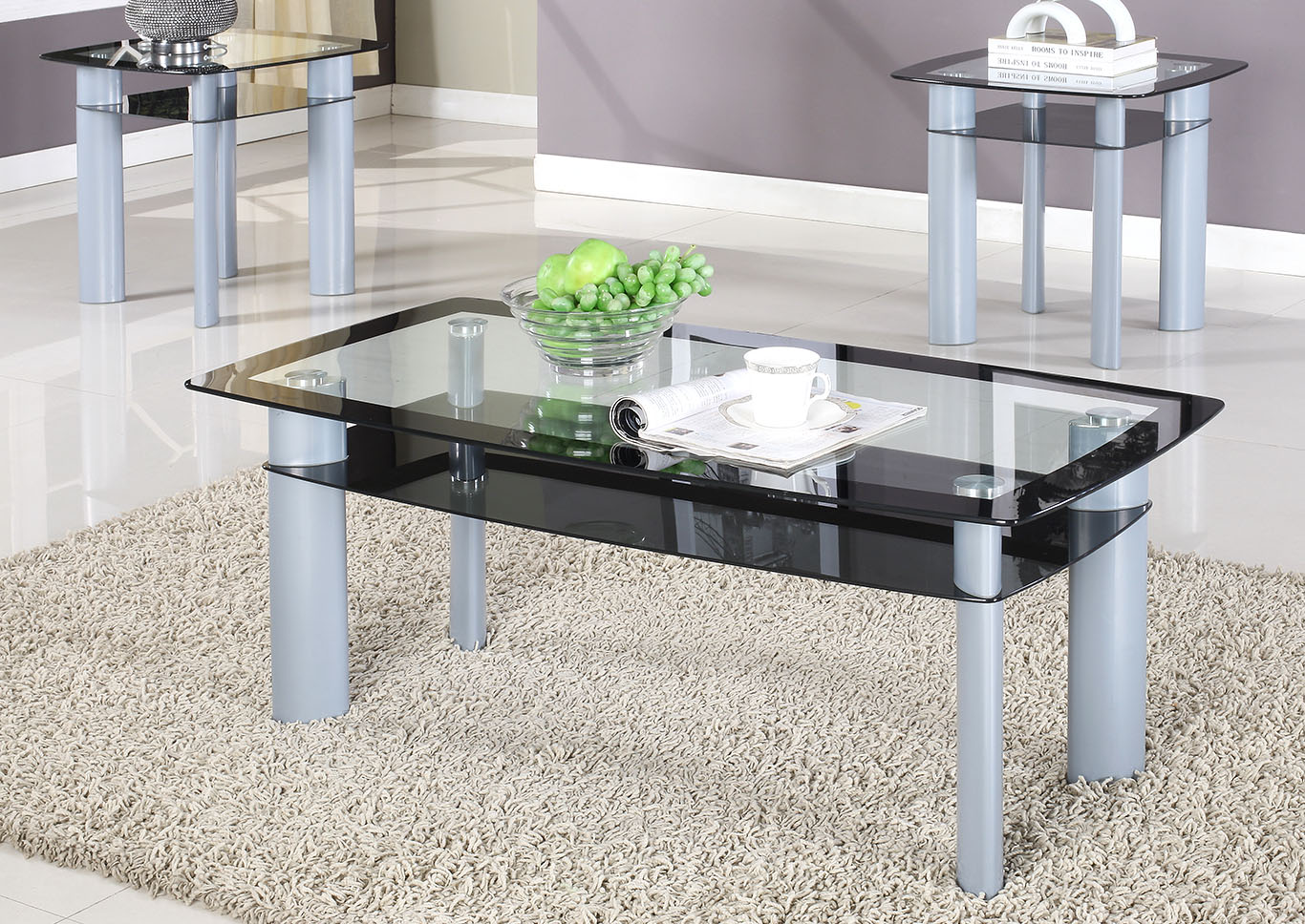 Black 3 Piece Glass Top Coffee Table Set Roses Flooring And Furniture