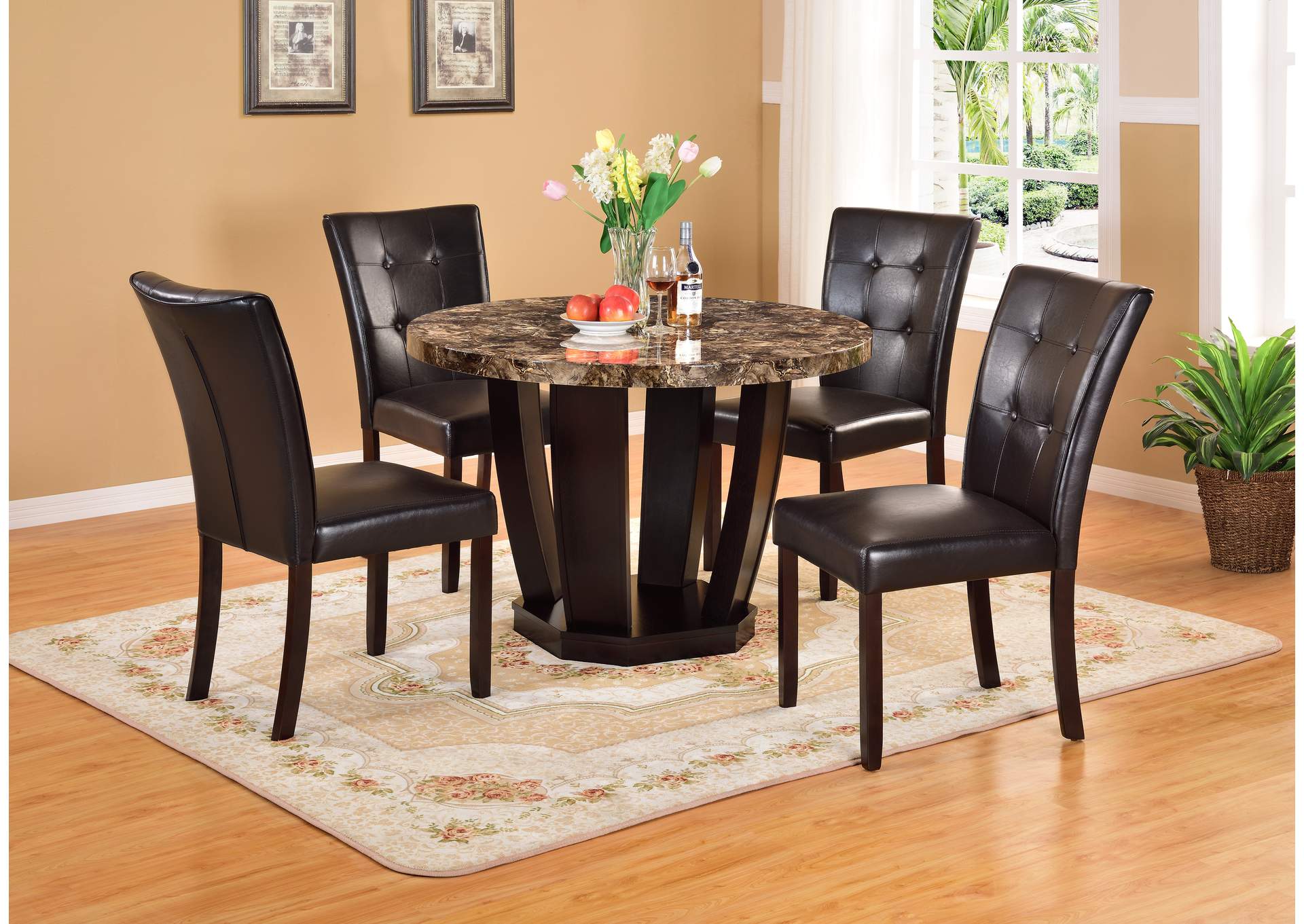 Round Faux Mable Dining TableGlobal Trading Round Faux Mable Dining TableGlobal Trading