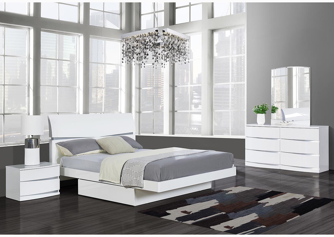 Sell A Cow Furniture Il Aurora White Queen Storage Platform Bed