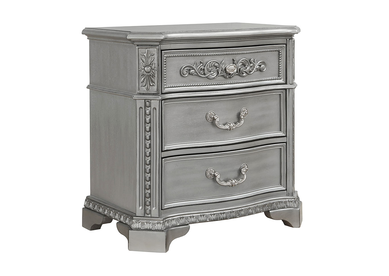 Home Furnishings Depot Ny Juliet Silver Nightstand