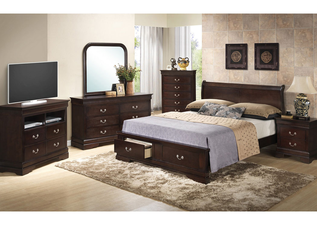 Home Furnishings Depot Ny Cappuccino Queen Low Profile Storage