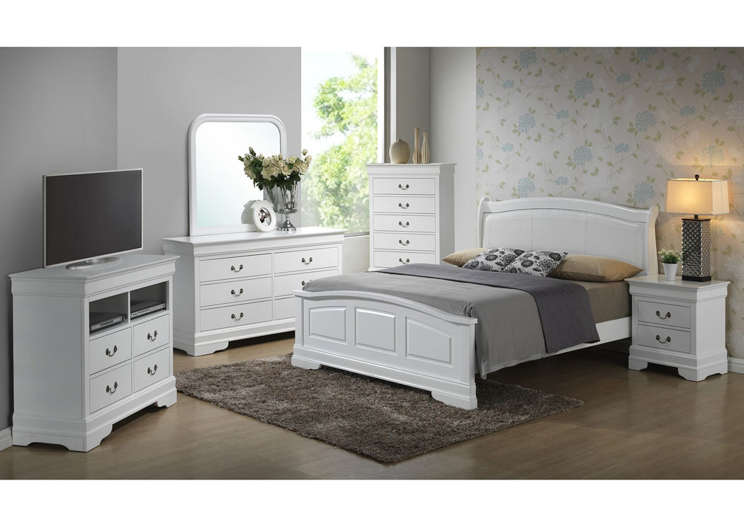 Furniture Ville Bronx Ny White King Low Profile Upholstered Bed