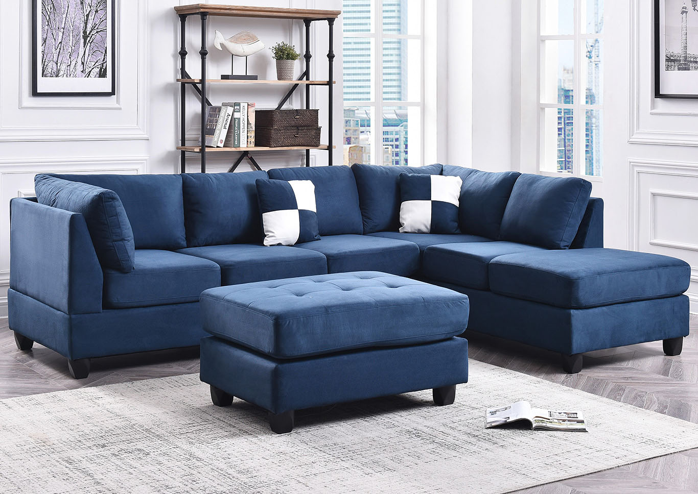 Best Buy Furniture And Mattress Navy Blue Suede Sectional