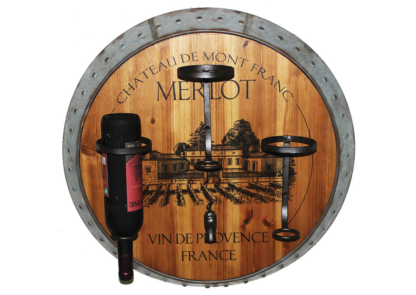 Renaissance Philadelphia Pa Gray Tan Wall Decor Merlot Wine Holder