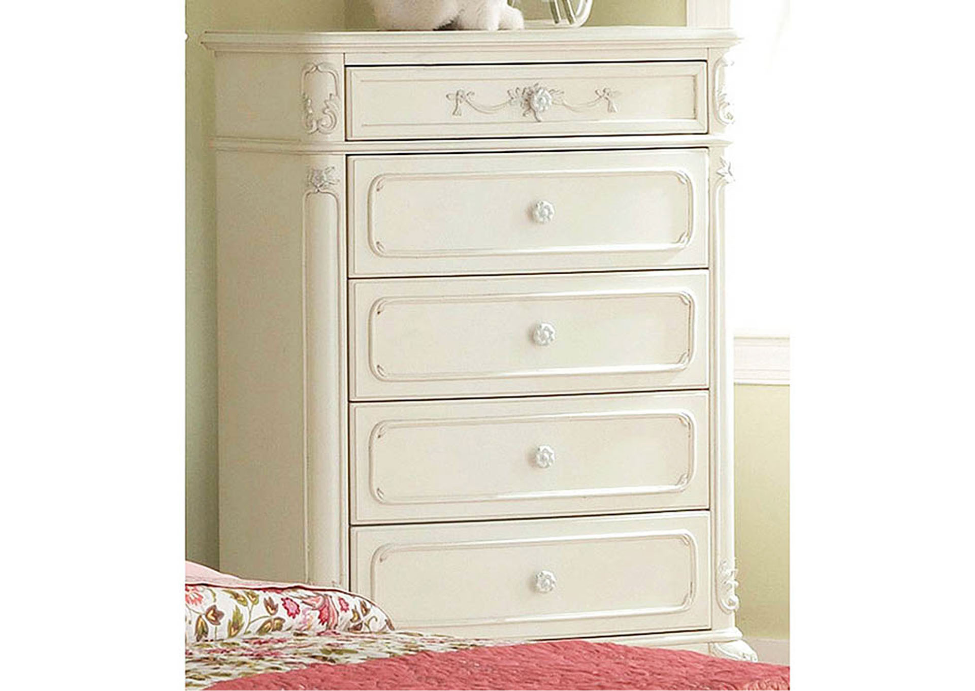 Wine Country Furniture Cinderella White Drawer Chest