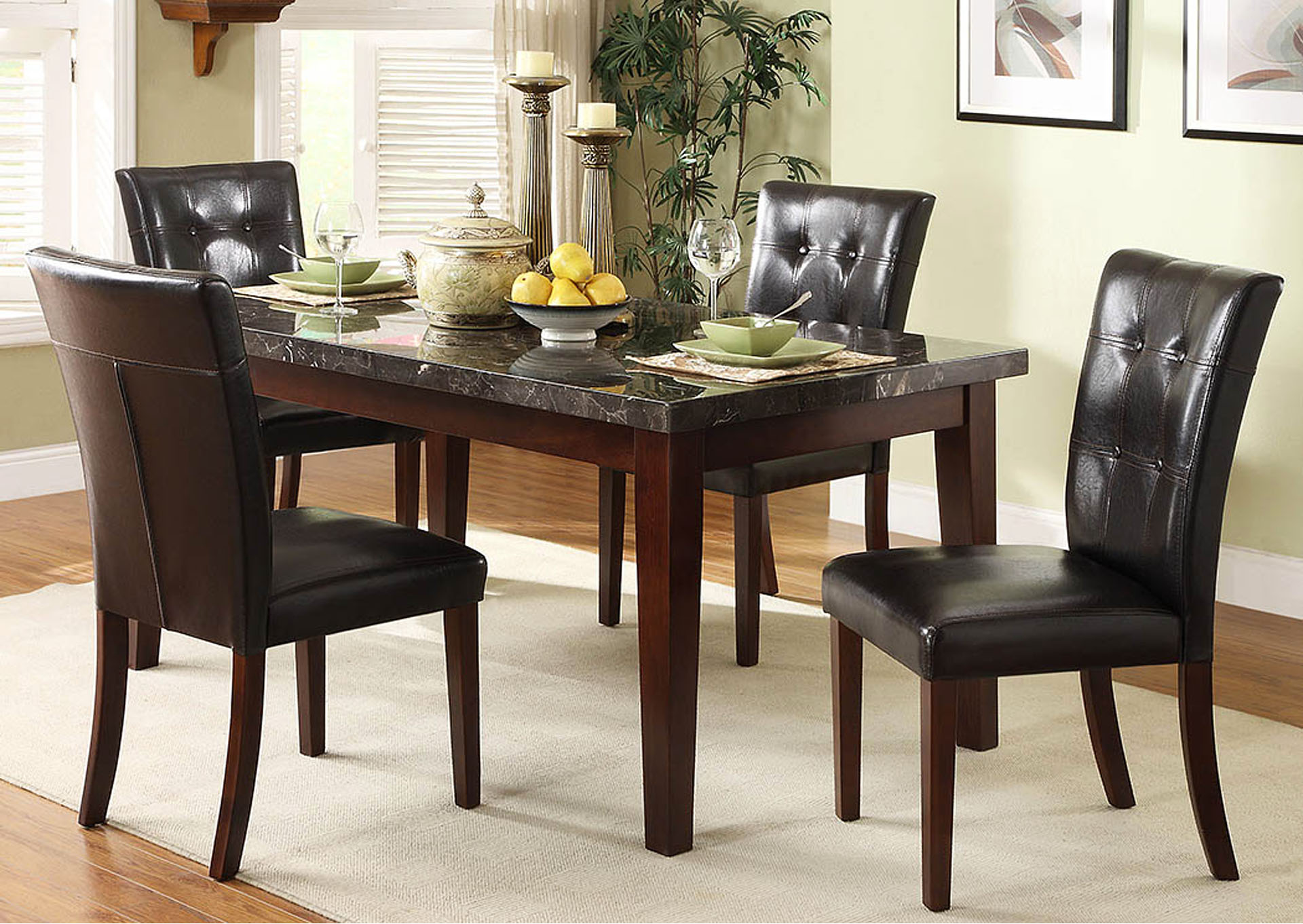 New Deal Mercantile Furniture Decatur 64 5 Piece Marble Top
