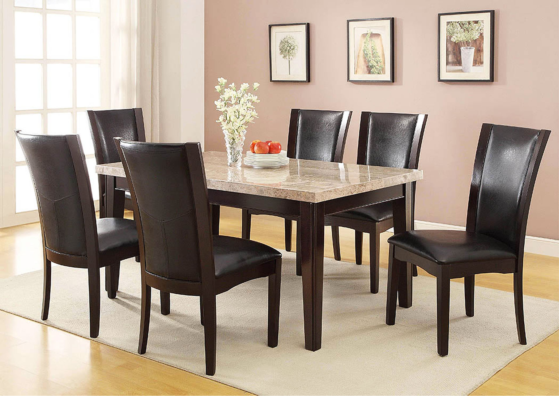 New Deal Mercantile Furniture Cristo Dining Table W Marble Top