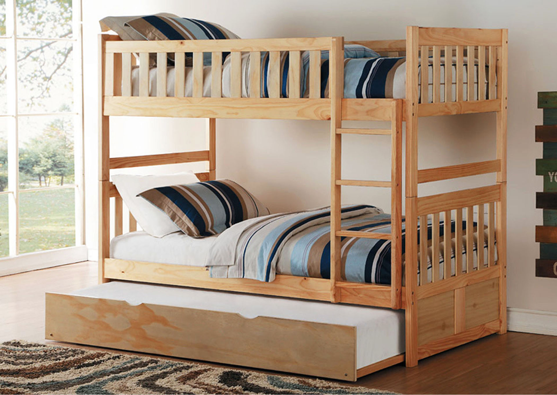 New Deal Mercantile Furniture Twin Bunk Bed W Trundle And