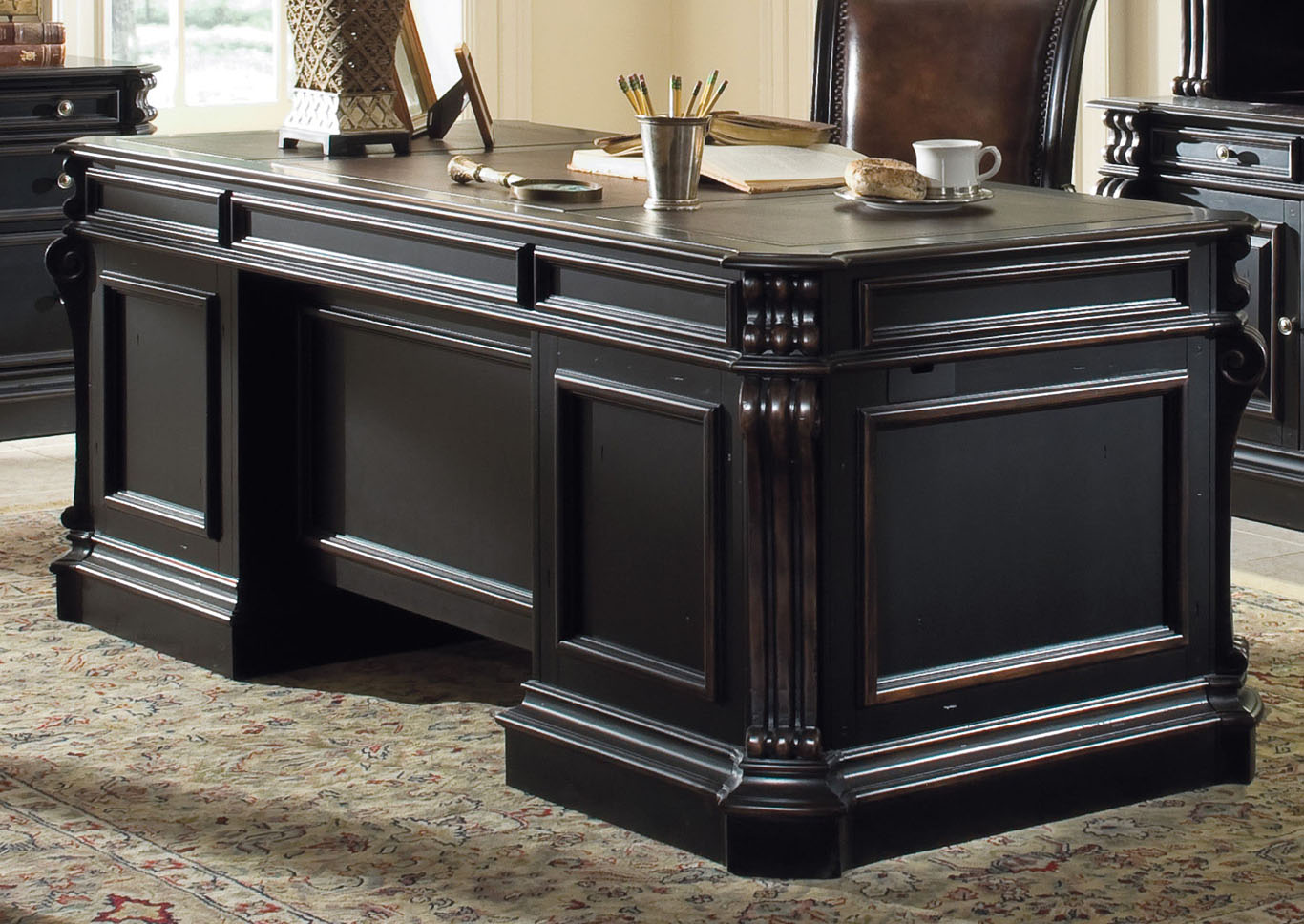 Telluride 76 Executive Desk W Wood Panels Luxury Home Furniture