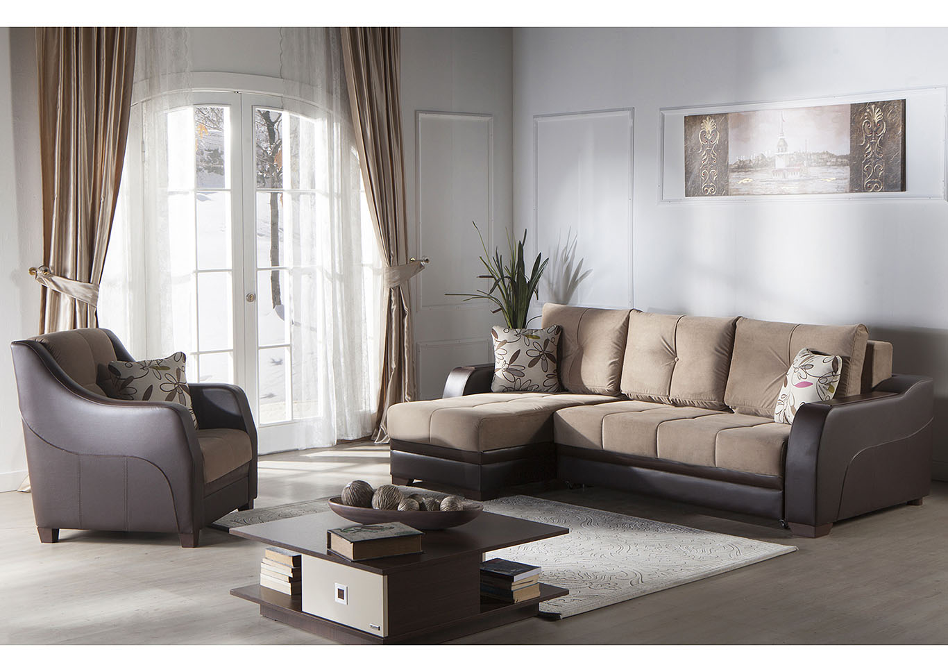 Direct Home Furniture Nj Ultra Lilyum Vizon Reversible Sectional