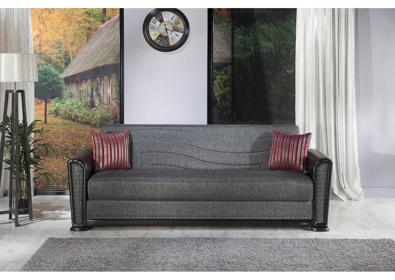 22 Furniture Gallery Alfa Gray 3 Seat Sleeper