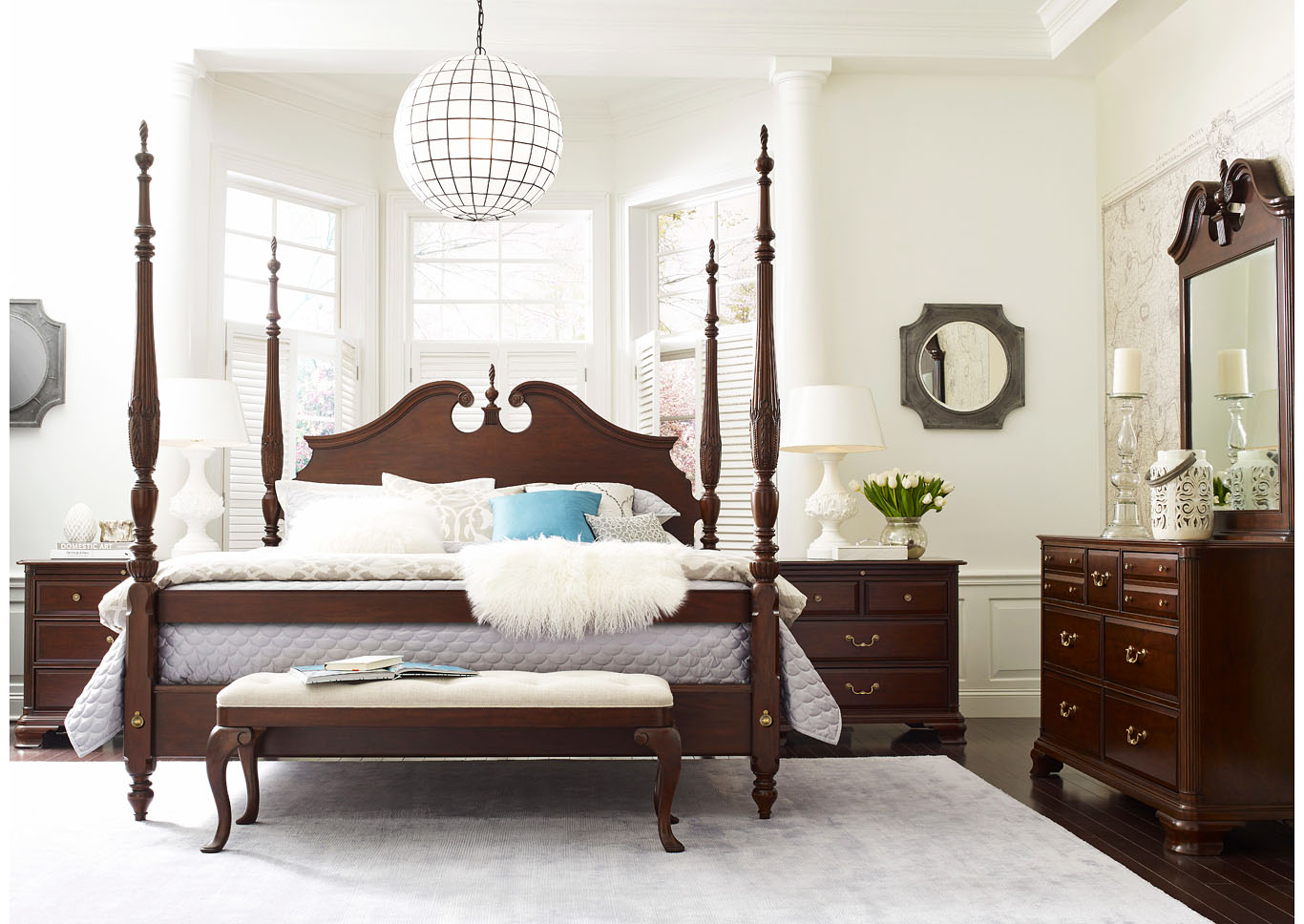 cherry bedroom furniture with poster bed