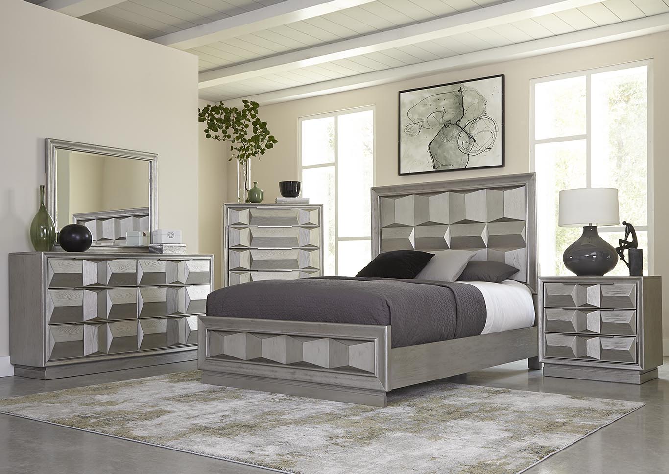 Nationwide Mattress Furniture Warehouse Matrix Silver King Panel Bed