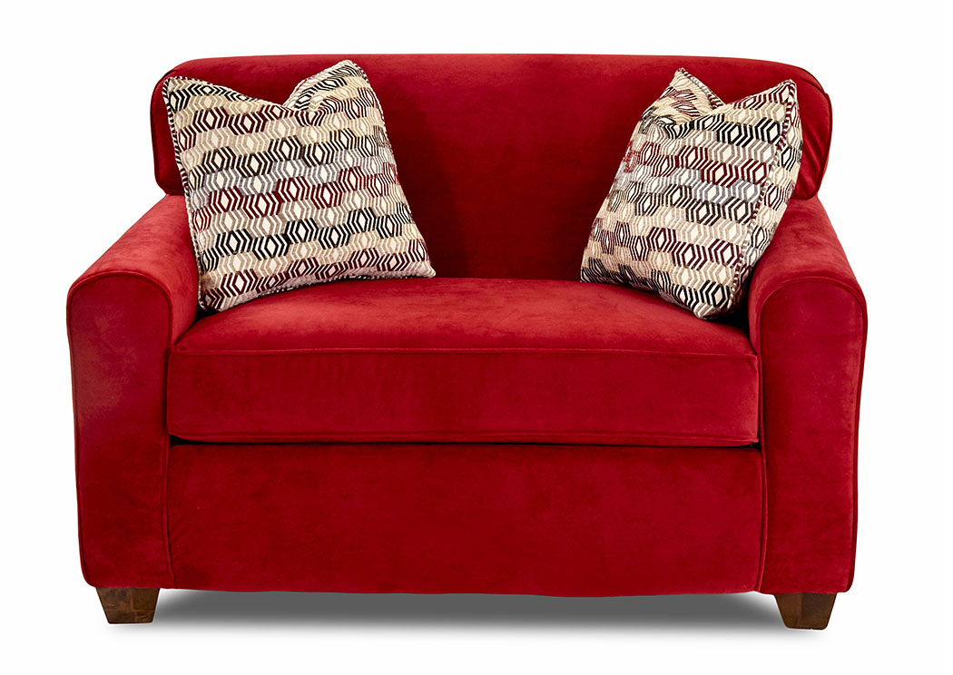 Hornell Furniture Outlet Zuma Tina Scarlet Sleeper Fabric Sofa