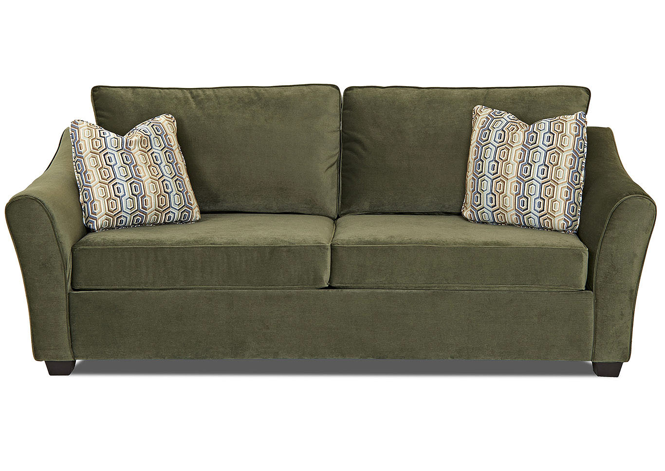 Hornell Furniture Outlet Linville Moss Green Stationary Fabric Sofa