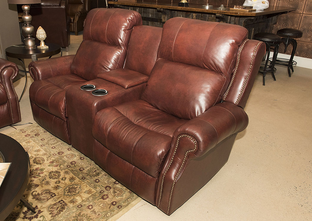Hornell Furniture Outlet Vivio Steamboat Oxblood Leather Vinyl