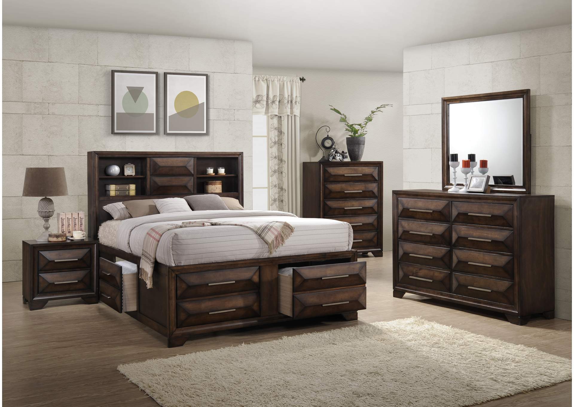 Furniture World Petal Ms 1035 Anthem King Bed Storage With