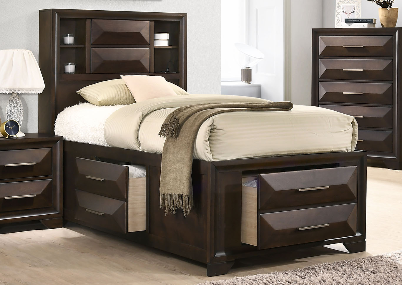 Wayne S Home 1035 Anthem Twin Storage Bed With Dresser Mirror