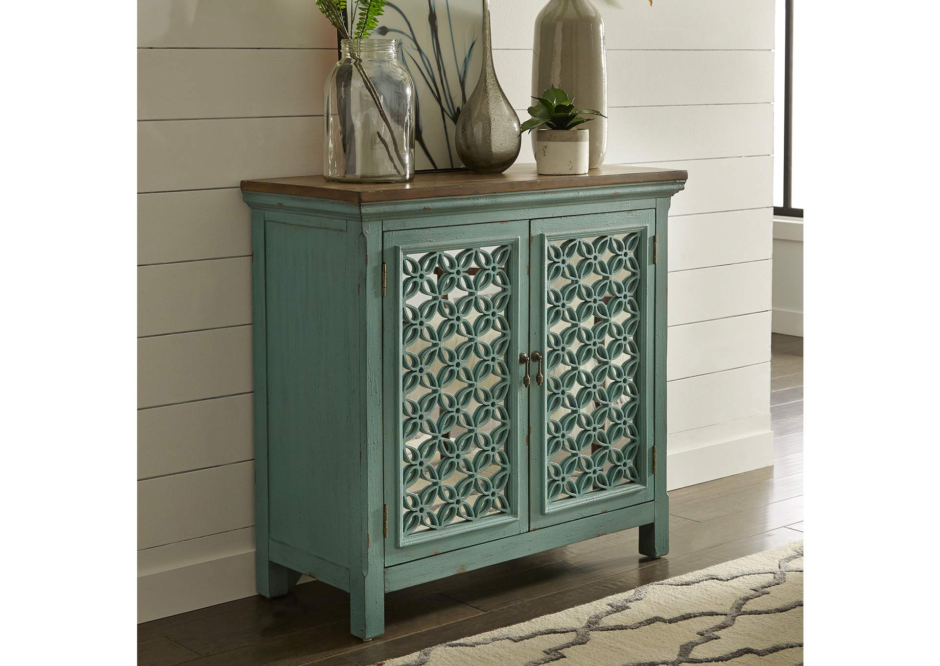 Kensington Turquoise 2 Door Accent Cabinet Red Barn Furniture Outlet