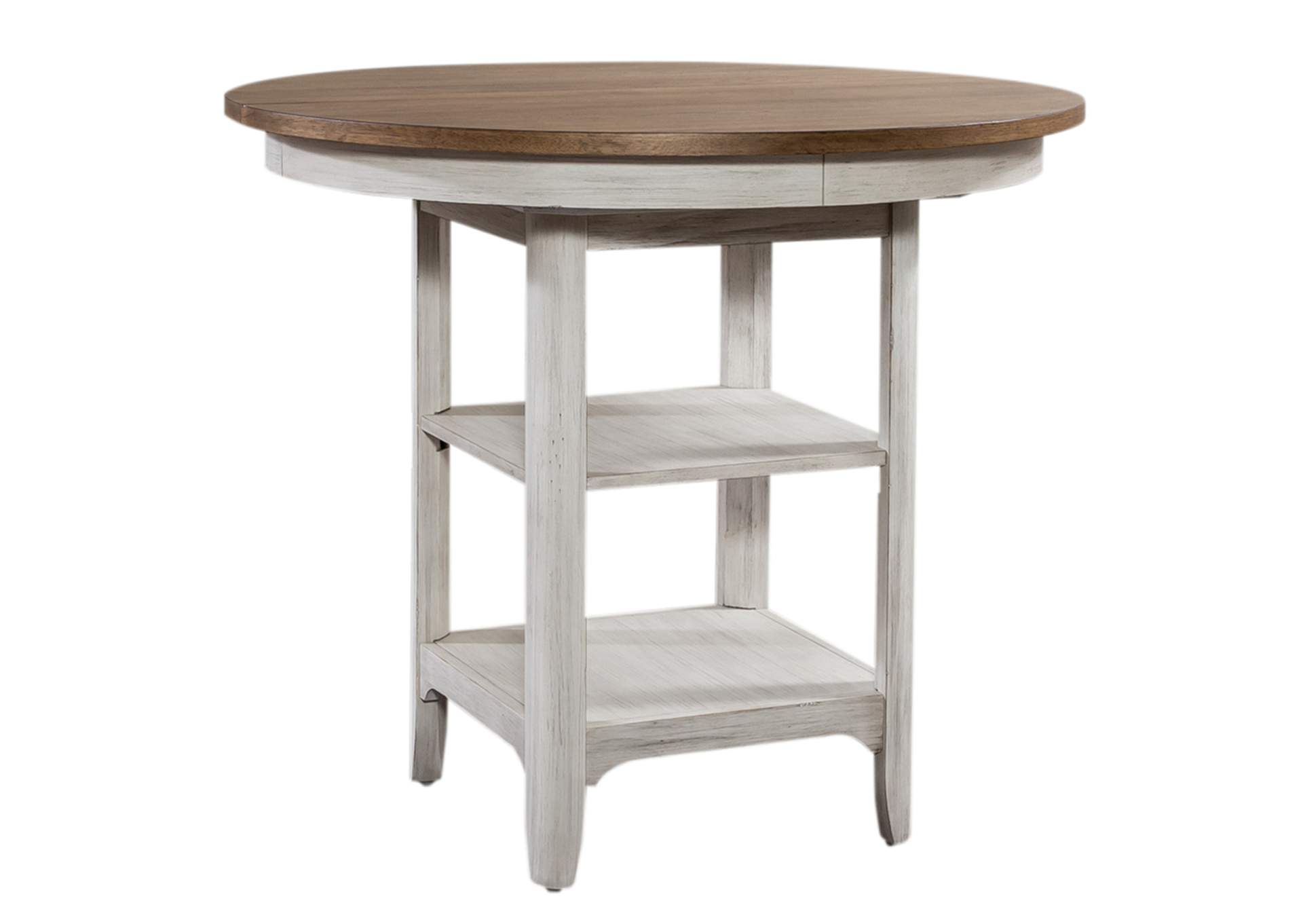 V Watts Furniture Farmhouse Reimagined White Brown Gathering Table