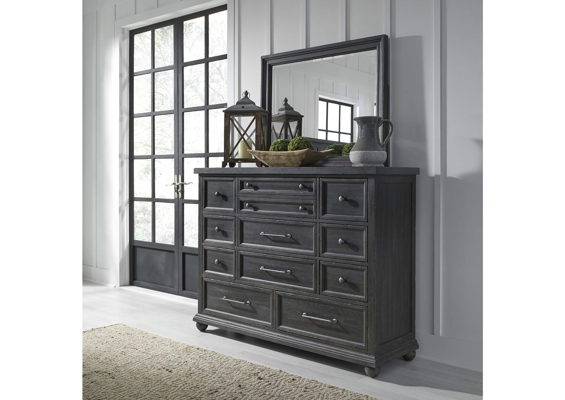 Ivan Smith Harvest Home Black Dresser And Mirror