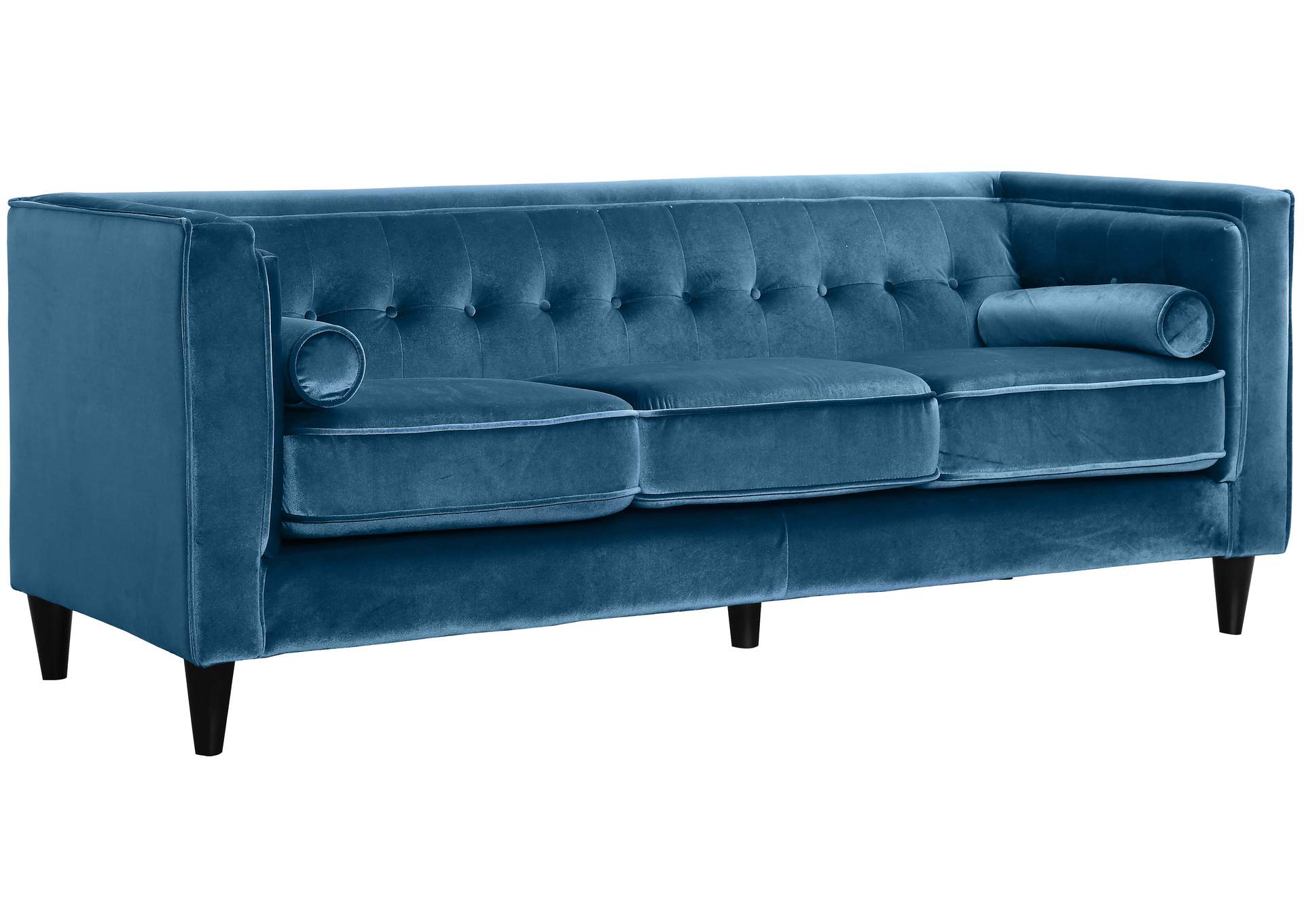 Bettco Son Furniture Taylor Light Blue Velvet Sofa