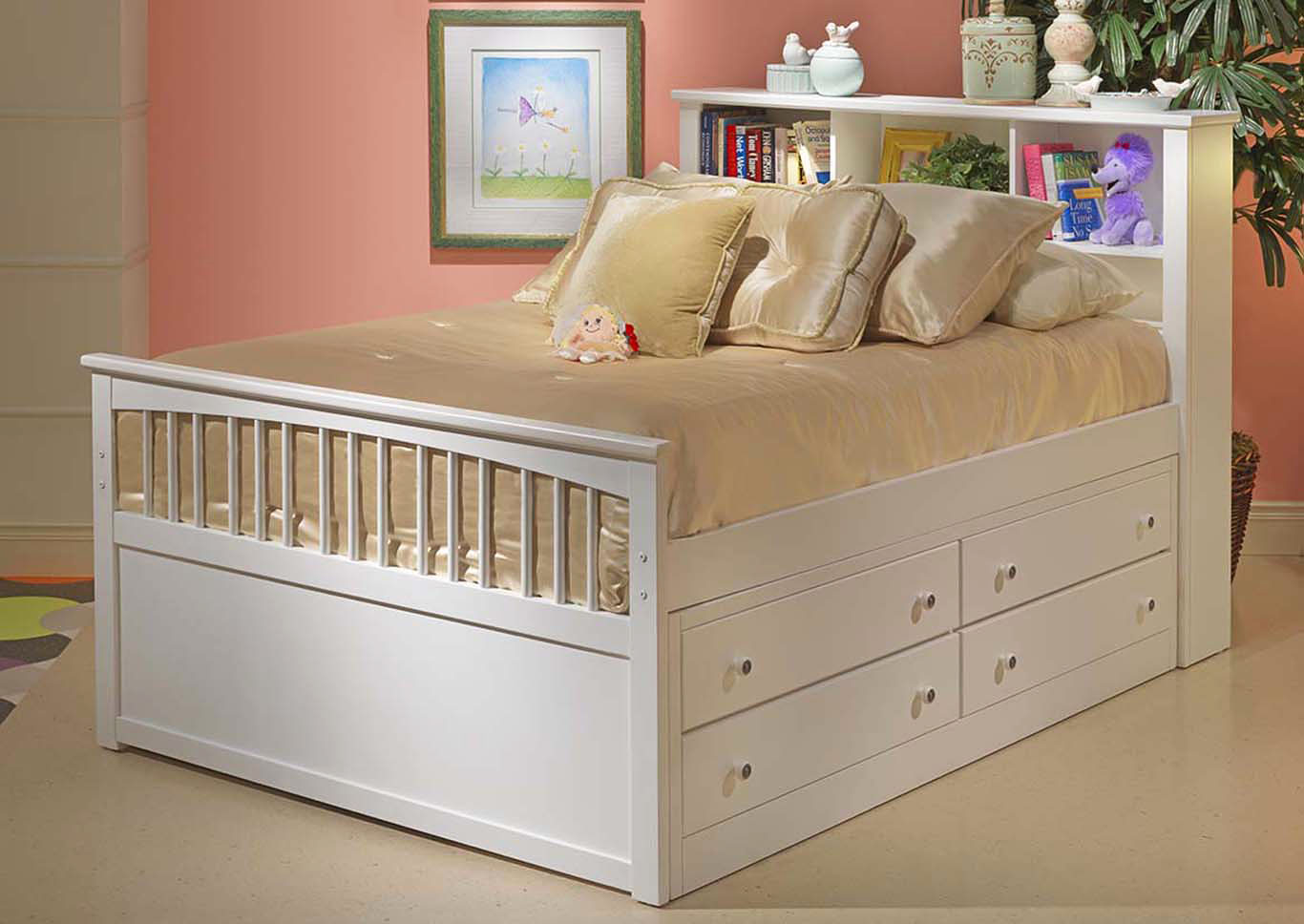 Ace Furniture And Decor Bayfront White Twin Captain S Bed