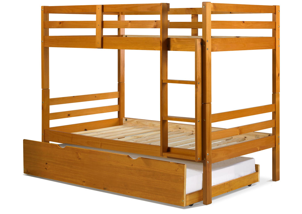 Palace Imports Arizona Honey Pine Twin/Twin Bunk Bed w/ Trundle