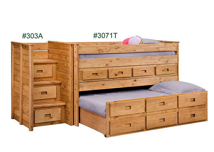 K R Furniture Full Jr Loft Bed With Four Drawer And Six Drawer
