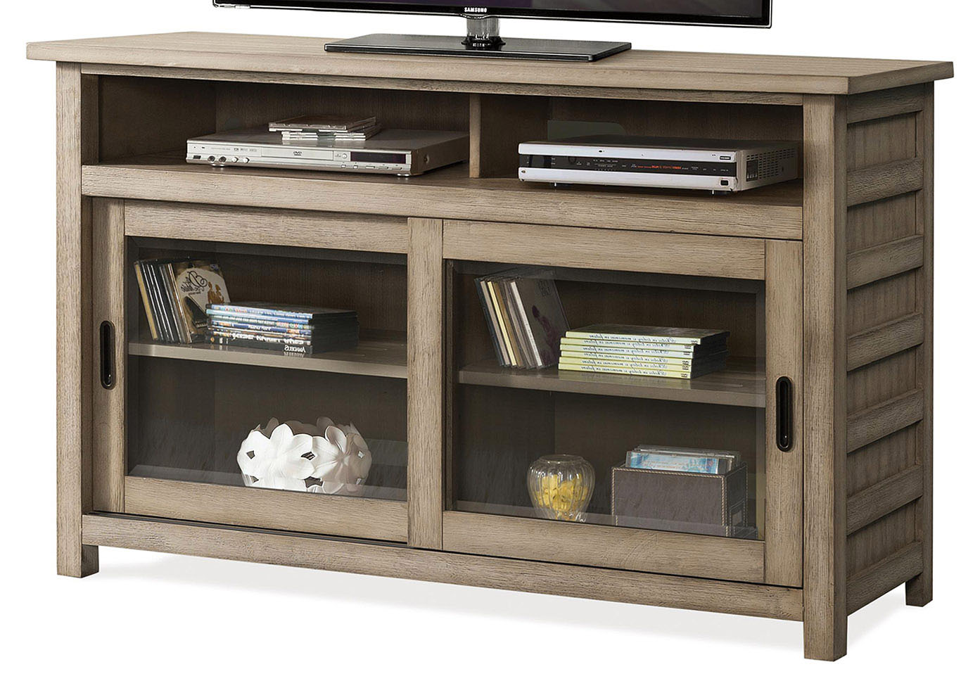 V Watts Furniture Perspectives Beige 54 Inch Tv Console