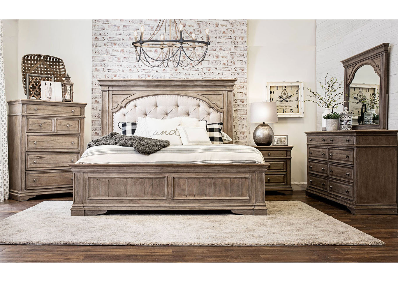 Ivan Smith Highland Park Avenue Waxed Driftwood Panel Queen Bed