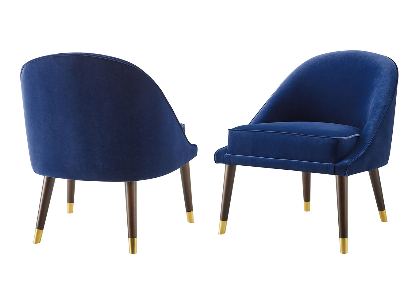 Avalon Navy Velvet Accent Chair Ivan Smith Furniture