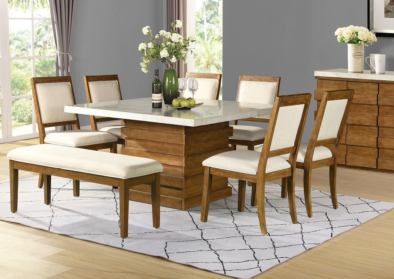 Palmer Brown Marble Top Dining Table Maverick Wholesale Furniture Palmer Brown Marble Top Dining Table Maverick Wholesale Furniture