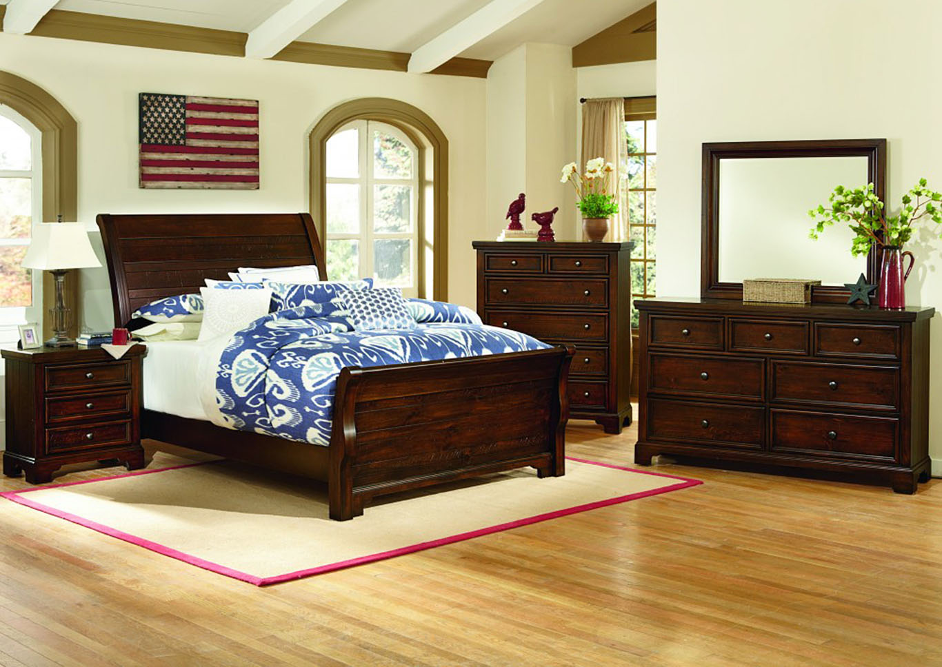 Mattress Furniture For Less Hanover Dark Cherry 7 Drawer Dresser