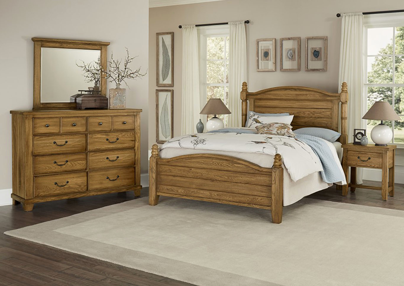 Mattress Furniture For Less American Honey Oak Queen