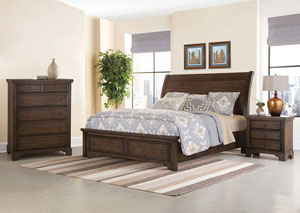 Ivan Smith Whiskey Barrel Dark Roast King Storage Sleigh Bed